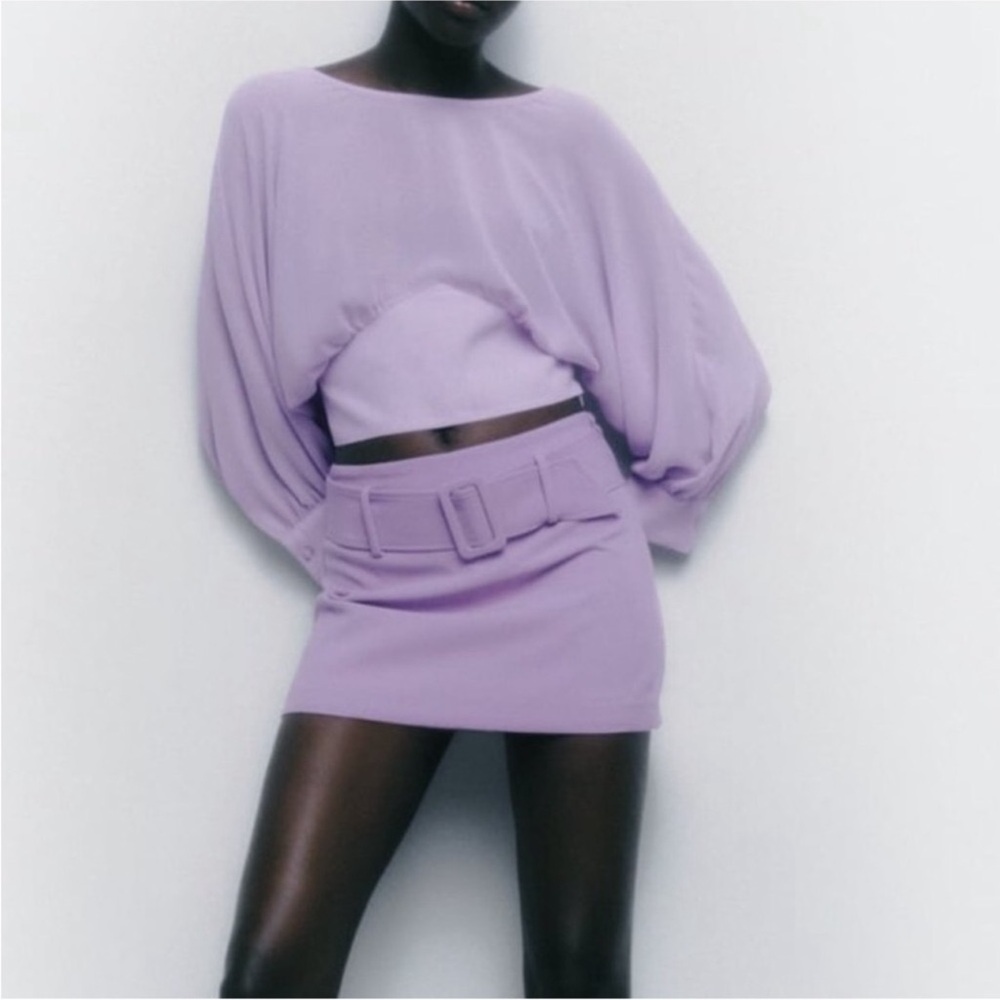 ZARA semi sheer lilac/light purple blouse